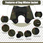 DENTRUN Dog Winter Coat, Warm Fleece Jacket, Pajamas Turtleneck Sweater, Cold Weather Outfit, Thermal Bodysuit, Sweatshirts, Snowsuit, Puppy Coat, Apparel, Fleece Soft Jumpsuit