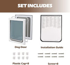 Pet Flap Door for Dogs 2 Ways Locking Wall Entry Pet Door with Transparent Flap (Small)