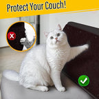 Cat Scratch Couch Furniture Protector, Adhesive Cat Scratch Pad Deterrent for Furniture, DIY Climbing Scratcher for Indoor Cats (Brown, 78.7x15.8 in)