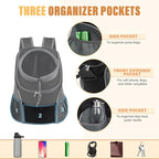 YUDODO 9-14lbs Dog Front Carrier Backpack, Adjustable Breathable Pet Carrier for Small Dogs Cats, Ventilated Puppy Back Pack with Safety Belt, Lightweight Doggy Backpack for Hiking Outdoor (Black, L)