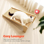 PETKARAY L Shape Cat Scratcher, Sisal Kitty Scratching Ramp, Vertical Scratch Pad for Indoor Cats, 25.2" Furniture Protector with Catnip, Chevron