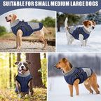 Mosucoirl Warm Dog Coats Pet Clothes, Waterproof Dogs Jacket Reflective Pet Outfits Winter Dog Cold Weather Coat Cozy Snow Jackets Vest for Small Medium Large Dogs Puppy Doggie (NavyBlue, S)