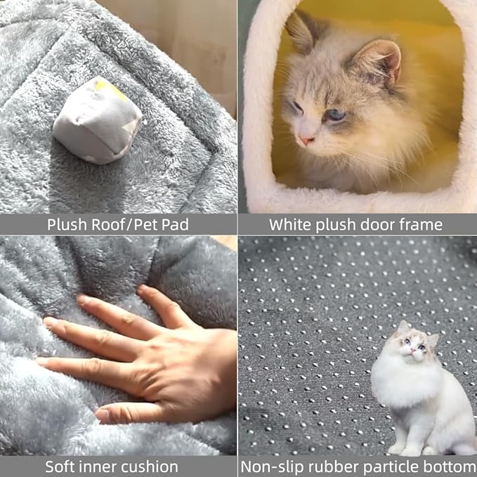 Dog House Indoor Memory Sponge, Foldable Dog House Kennel Bed Mat with Cushion for Small Medium Large Dogs Cats, Winter Warm Cat Nest Puppy Cave Sofa Pet Products (Large)