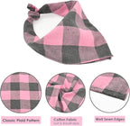Bubblepup Plaid Dog Bandana, Cotton Dog Bandana for Small Medium Large Dogs, Dog Kerchief, 1PC Square Dog Scarf Dog Triangle Bibs