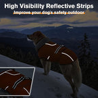 Lelepet Dog Coat Waterproof Dog Jacket Reflective Fleece Vest with Adjustable Buckle & Leash Hole Windproof Cold Weather Coats for Small Medium Large Dogs, Warm Hunting Vest, Orange, S