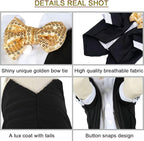 Dog Tuxedo, Formal Pet Clothes Shirt Costume Wedding Attire Party Bow Tie Suit, Pet Outfit for Small Medium Large Dogs Cats, Halloween Pet Costumes Birthday Puppy Clothing Christmas Apparel (XL)