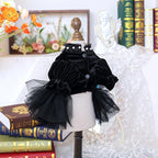 Fashion Sweet Puppy Dog Blingbling Princess Skirt Pet Dog Lace Cake Camisole Tutu Dress K-Black L