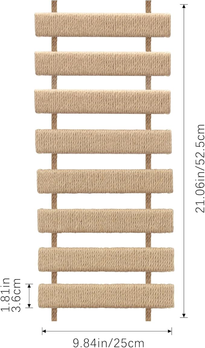 Cat Climbing Frame Bridge Cat Ladder Sisal Rope Cat Tree Tower Use for Cage Pet Furniture Toys ﻿ (Wood, 20in, 1)