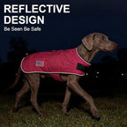 BEAUTYZOO Dog Winter Coat for Large Dogs Waterproof, Warm Reflective Great Dane Oxford Canvas Jacket, Fleece Dog Cold Weather Coats Windproof for Female Male Dogs, Rose Pink L