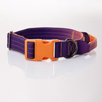 Tactical Dog Collar with Control Handle - Adjustable, Heavy Duty, Training and Walking for Medium and Large Breeds (Orange Violet, L: 18'' - 23'')