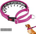 Martingale No Pull Dog Collar for Large Medium Small Dogs, Heavy Duty Nylon Reflective Adjustable Anti Pull Slip Collar with Buckle for Training Walking S Hot Pink