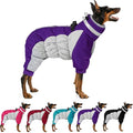 MIGOHI Full Body Dog Coat - Warm Reflective Small Dog Winter Coat with Harness, Turtleneck Fleece Jacket for Dogs,Four-Leg Windproof Puffer Jackets Snowsuit with Zipper for Small Medium Large Dogs,S
