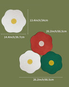 Wall Mount Cat Scratching Pads 3-Pack - Flower Design in Sunny Egg, Red & Green, Easter Gift for Cat Lovers, Space-Saving Home Decor that Saves Furniture