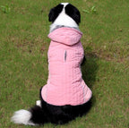 Fleece Dog Hoodie for Large Dogs Super Warm Doggie Jacket for Cold Winter Dog Coats,Pink XL