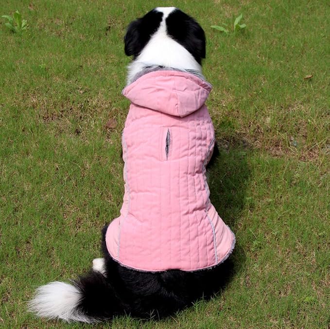 Fleece Dog Hoodie for Small Dogs Super Warm Puppy Jacket for Cold Winter Dog Coats,Pink XS