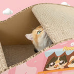 Happy & Polly Cat House Pink Car Cat Scratcher for Small and Medium Cats Sturdy Cardboard Cat Condo, Bed, Toys, Cat for Indoor 21.9" ×12.5" × 11.8"