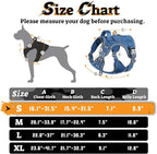 rabbitgoo Dog Harness Small Sized No Pull, Tactical Service Pet Vest with Molle and Control Handle, Adjustable and Reflective Military Harness for Easy Walking and Training, Blue, S