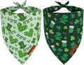 ADOGGYGO St Patricks Day Dog Bandana, Green Shamrock Pet Scarf, Premium Fabric, St Patrick Bandanas for Small Dogs (Small)