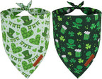 ADOGGYGO St Patricks Day Dog Bandana, Green Shamrock Pet Scarf, Premium Fabric, St Patrick Bandanas for Extra Large Dogs (X-Large)