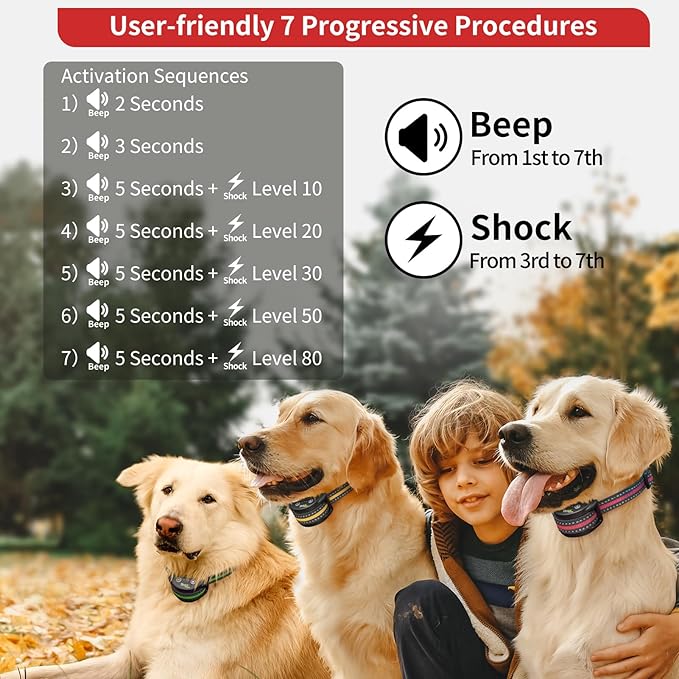 PetJoy Dog Bark Collar for Small Dogs 5-15 lbs, Bark Collar 3 Pack with 5 Adjustable Levels of Sensitivity, Barking Collar Small Breed