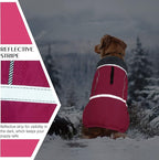 QBLEEV Warm Dog Coat Reflective Dog Jacket, Waterproof Dog Winter Coat Turtleneck Dog Clothes for Cold Weather, Thick Fleece Dog Snowsuit Christmas Dog Vest Pet Apparel for Small Medium Large Dogs 3XL