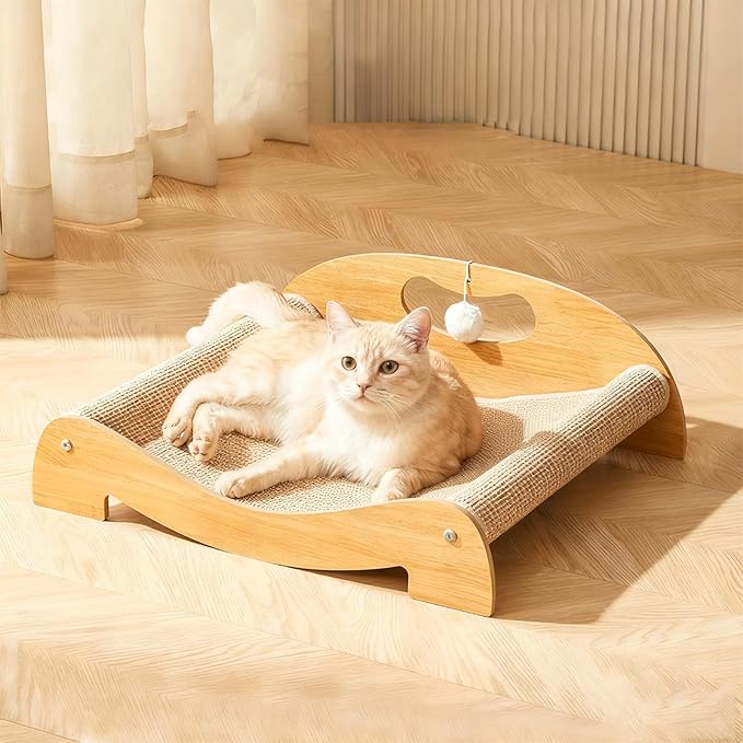 Sisal Cat Scratcher Bed for Indoor Cats, Hammock for Scratching Pad Cat, Extra-Large Sisal Scratching Post Furniture for Cat Lounger & Sleep & Scratch, 60 x 52 x 20cm
