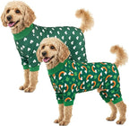 Vehomy 2-Pack St.Patrick's Day Dog Pajamas Clover Rainbow Pet Jumpsuits Puppy Pjs Lucky Shamrock Dog Onesie St Patricks Dog Jammies Costume Outfit Clothes for Small Medium Large Dogs XL