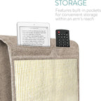 Navaris Cat Scratch Armrest Organizer - Sisal Furniture Protector Scratching Pad for Cats - Scratcher Mat Cover for Sofa Couch Armchair - Light Brown