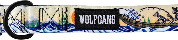 Wolfgang Heavy Duty, Adjustable Dog Collar with Quick Release Nylon Buckle for Walking & Training, MountainWave Print, Large