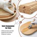 Sisal Cat Scratcher Toy with Ball Track, Natural Scratching Pad, Wooden Cat Toy with Non-Slip Base for Indoor Cats, Suitable for Kittens and Medium Cats