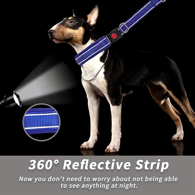 Martingale No Pull Dog Collar for Large Medium Small Dogs, Heavy Duty Nylon Reflective Adjustable Anti Pull Slip Collar with Buckle for Training Walking S Dark Blue