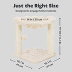 TRIXIE Baza Scratching Post with Hammock | 16" Base, Cream, Small