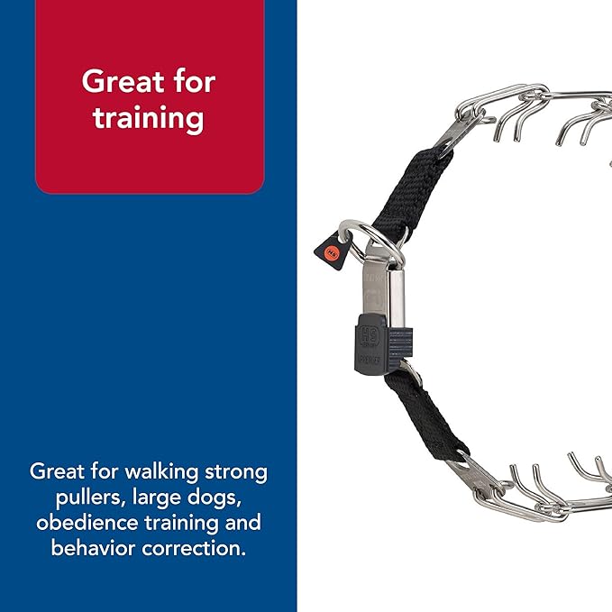 Herm Sprenger - Ultra-Plus Prong Dog Training Collar with ClicLock - Chrome - 2.25 mm x 14" Neck Size, 16" Chain Length