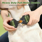 WINGOIN Tactical Dog Collar with AirTag Holder, Reflective Dog Collar for Large Dogs, Metal Buckle, Heavy Duty, Nylon Control Handle for Hunting, Training, Walking, Green, L