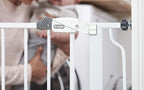 Regalo Safety 29-49" Easy Step Extra Wide Baby Gate for Doorways & Bottom of Stairs, Pressure Mounted Safety Gate with Door for Babies, Toddlers & Pets, White