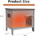 Rockever Heated Dog House Outdoor Indoor for Small Medium Dogs, Insulated Dog House with Heating Pad, Plastic Elevated Outdoor Dog House Waterproof Dog Kennel, Clean Easily(M & Heating Mat)