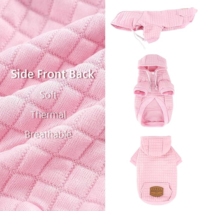 1 Pack Dog Hoodie Sweaters for Small Medium Dogs Warm Dog Clothes for Large Dogs Soft Waffle-Like Laminated Sweatshirt Bulldog