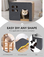 Cat Wall Scratcher Mat, Anti Cats Scratch Furniture Couch Carpet Corner Protector for Indoor, Trimmable Cat Scratching Pad Board Sofa Replacement Deterrent from Cats Claws (Darkgrey,39.3x15.8In)