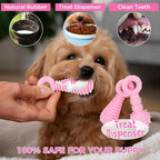 Puppy Toys, 9 Pack Puppy Chew Toys for Teething, Cute Pink Small Dog Toys, Teething Toys for Puppies, Soft Durable Interactive Dog Chew Toy for Small Dogs
