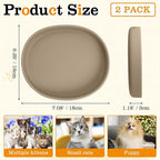 BNOSDM Silicone Dog Food Plate Shallow Dogs Bowl Flat Cat Dish 2 Pack Small Puppy Plates for Small Dog and Cats Whisker Fatigue Pet Feeding Bowls for Dry and Wet Food