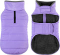 Dog Winter Coat, Waterproof Dog Jacket with Leash Hole, Reflective Adjustable Pet Snow Vest, Warm Fleece Sweater for Small Medium Large Dogs - Light Purple, 3XL