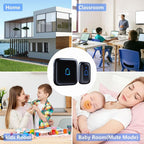 Wireless Doorbell Loud Classroom Doorbell IP66 Waterproof Doorbell 1000Ft 66 Chimes Mute Mode 115dB 7-Level Vol Electric Door Bell Ringer for Home Office Kids Room Teachers & Hearing-Impaired