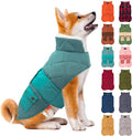 KYEESE Dog Coat Warm Pet Winter Puffer Coat with Leash Hole Thick Pets Clothes with Pocket Soft Pet Sweater for Cold Weather Waterproof Dogs Jacket with Fleece Lined Windproof Dog Coats for Small Dogs