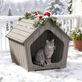 KAMABOKO Outdoor Cat House – Durable Pet Shelter with Ventilation for Indoor & Outdoor, Removable Roof, Easy to Clean, Comfortable Cozy Hideout for Cats(Gray)