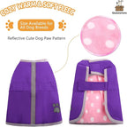 Queenmore Dog Winter Coat, Cold Weather Fleece Jacket for Dogs, Waterproof Reflective Reversible, for Small, Medium and Large Dogs (Purple, M)