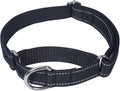 SGODA Martingale Dog Collar, Reflective Nylon Padded Dog Training Collars for Large Dogs, Black L