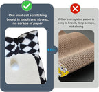 Cat Scratcher Bed 3 in 1 Sisal Cat Scratching Board for Indoor Oval Cat Scratch Pad Durable Scratching Lounge Bed Round Bowl with Toy Balls for Cats Kitten Puppy (24"x15.7"x3.5")