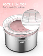 1Gallon Large Dog Water Bowl No Spill, [Anti Digging Lid & Rubber Bottom] Spill Proof Dog Bowl, Anti Splash Mess Dripless Slow Drinking Stainless Steel Water for Sloppy Messy Drinkers Car