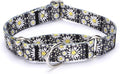 Martingale Dog Collars - Flower Multicolor Cute Patterns, Adjustable Nylon Training Dog Collar Suitable for Boy and Girl Dogs Medium Large Dogs (M, Yellow)
