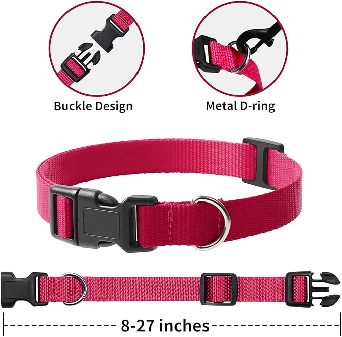 PetJoy Shock Collar Replacement Strap, Dog Replacement Collar with D-Ring, 2 Pack Adjustable Nylon Dog Collar Strap, Pet Safe & Durable for Training Collars